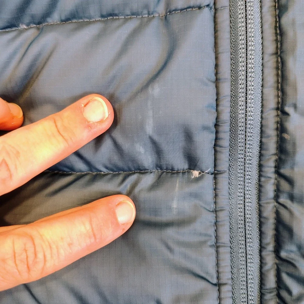 The North Face Mens SZ M Aconcagua Down Puffer Vest Blue Ripstop Gorpcore Hiking